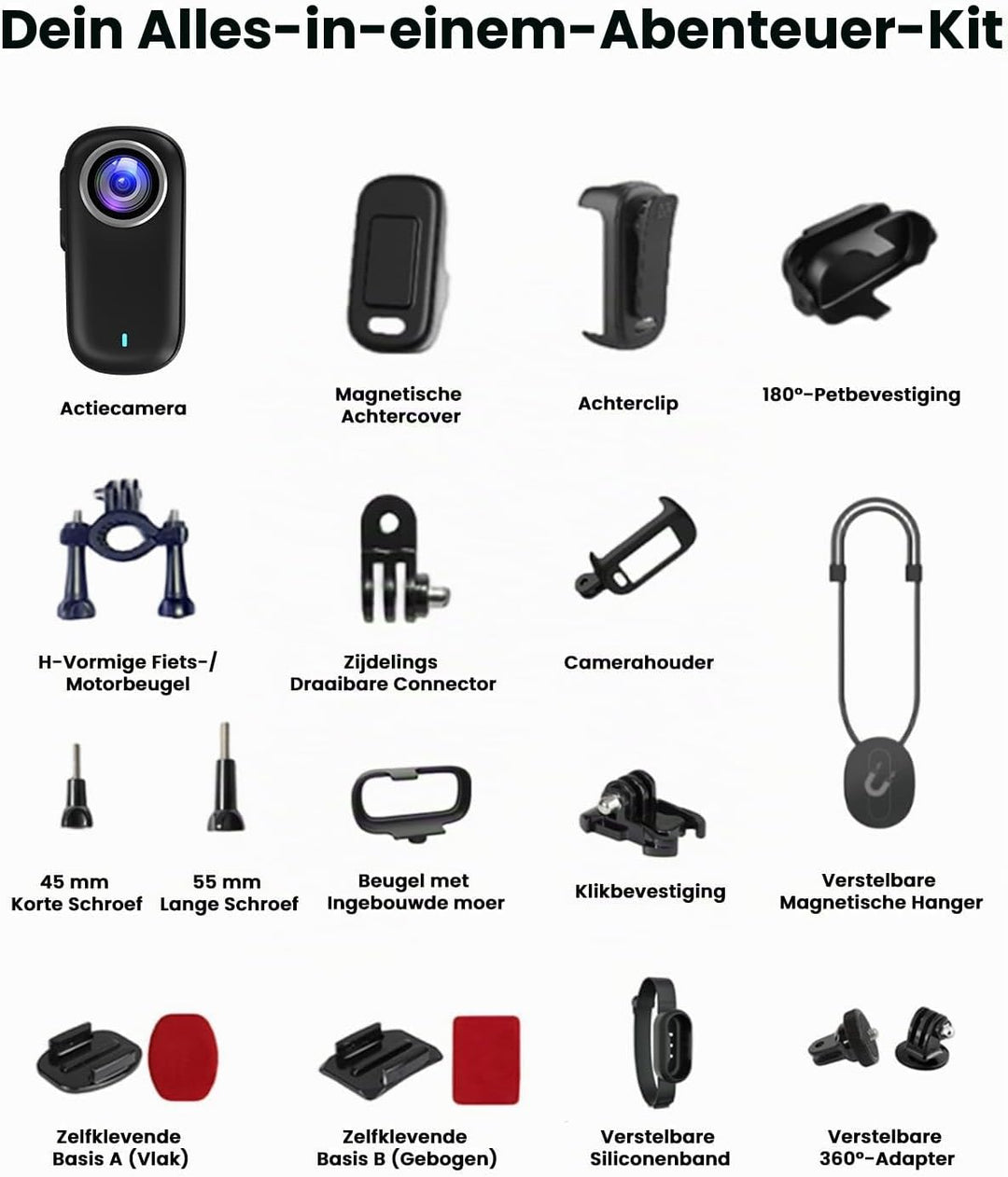 Bodycam 4K, Mini Action Cam Wasserdicht WiFi Bodycam Körperkamera Mini mit 64GB Karte Body Camera, P