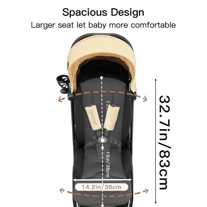 Gravity faltbarer Baby-Kinderwagen, Tragbarer Reise-Kleinkindbuggy Mit Verstellbarer Rückenlehne &amp; S