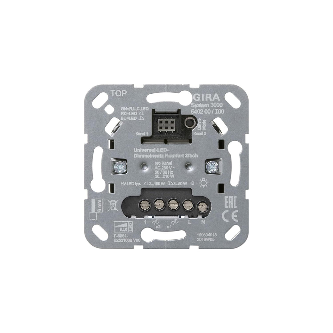 S3000 Uni-LED-Dimmein Komfort 2f Einsatz GIRA 540200