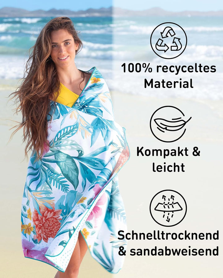 Fit-Flip Strandtuch XXL aus Mikrofaser - leicht und schnelltrocknend - 100% recyceltes Strandhandtuc