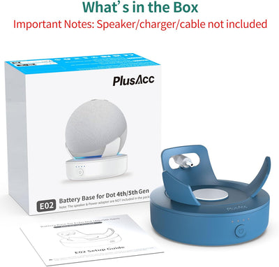 PlusAcc Dot 4.&5. Gen Akku - Tragbare Batterie Base Ständer Zubehör (Nur Akku) (Blau), Blau
