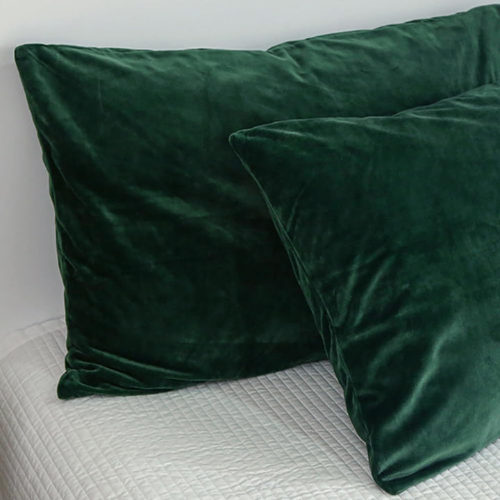 Michorinee 2er Set Warme Fleece Kissenbezug 40x80 cm Dunkelgrün Cashmere Touch Kuschelig Flauschig P