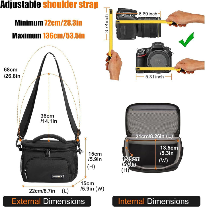 Cwatcun Kameratasche Spiegelreflex Kamera Tasche, wasserdichte Fototasche für Spiegelreflexkameras f