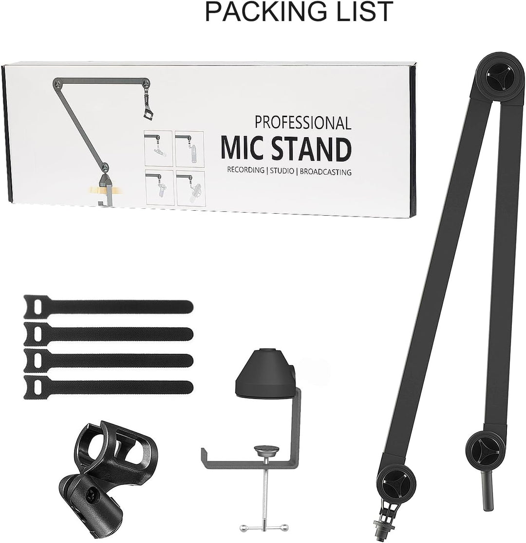 Mikrofonarmständer Verstellbarer Mikrofon-Tischhalter mit Tischklemme Professioneller Mikrofonarmstä