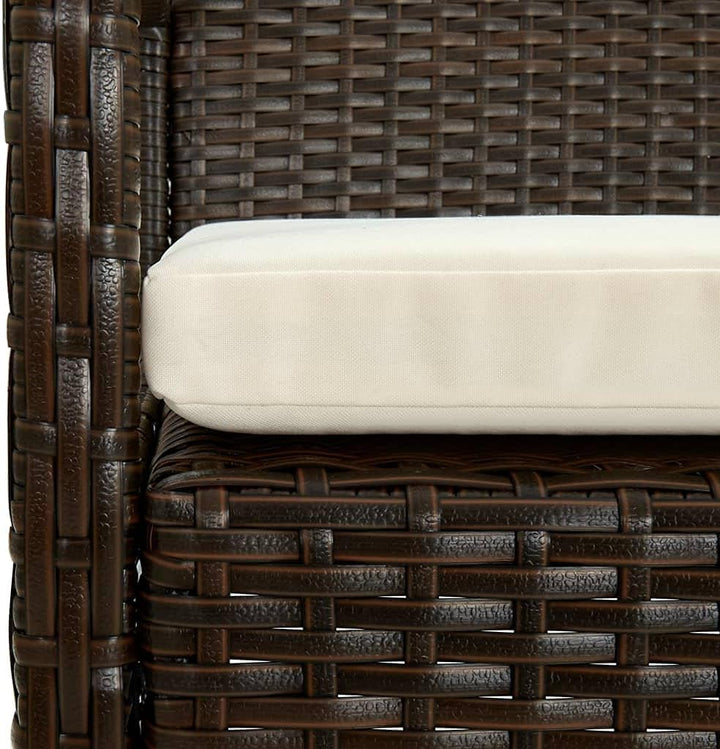 vidaXL Gartenstuhl mit Kissen Gartensessel Gartenmöbel Rattanstuhl Stuhl Sessel Rattansessel Balkons