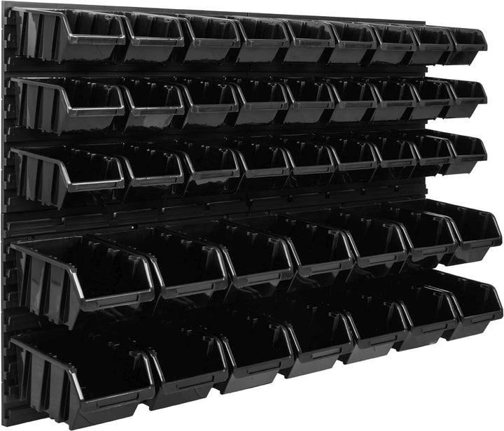 SimpleThing Lagersystem Werkstattregal | 115 x 78 cm | 41 stck. Box | Wandregal mit Stapelboxen - Wa