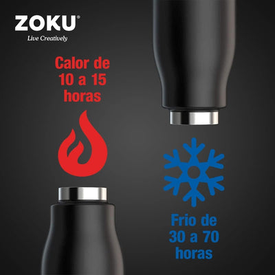 Zoku Edelstahl Trinkflasche M 500ml Paradise blau 500ml Blau, 500ml Blau