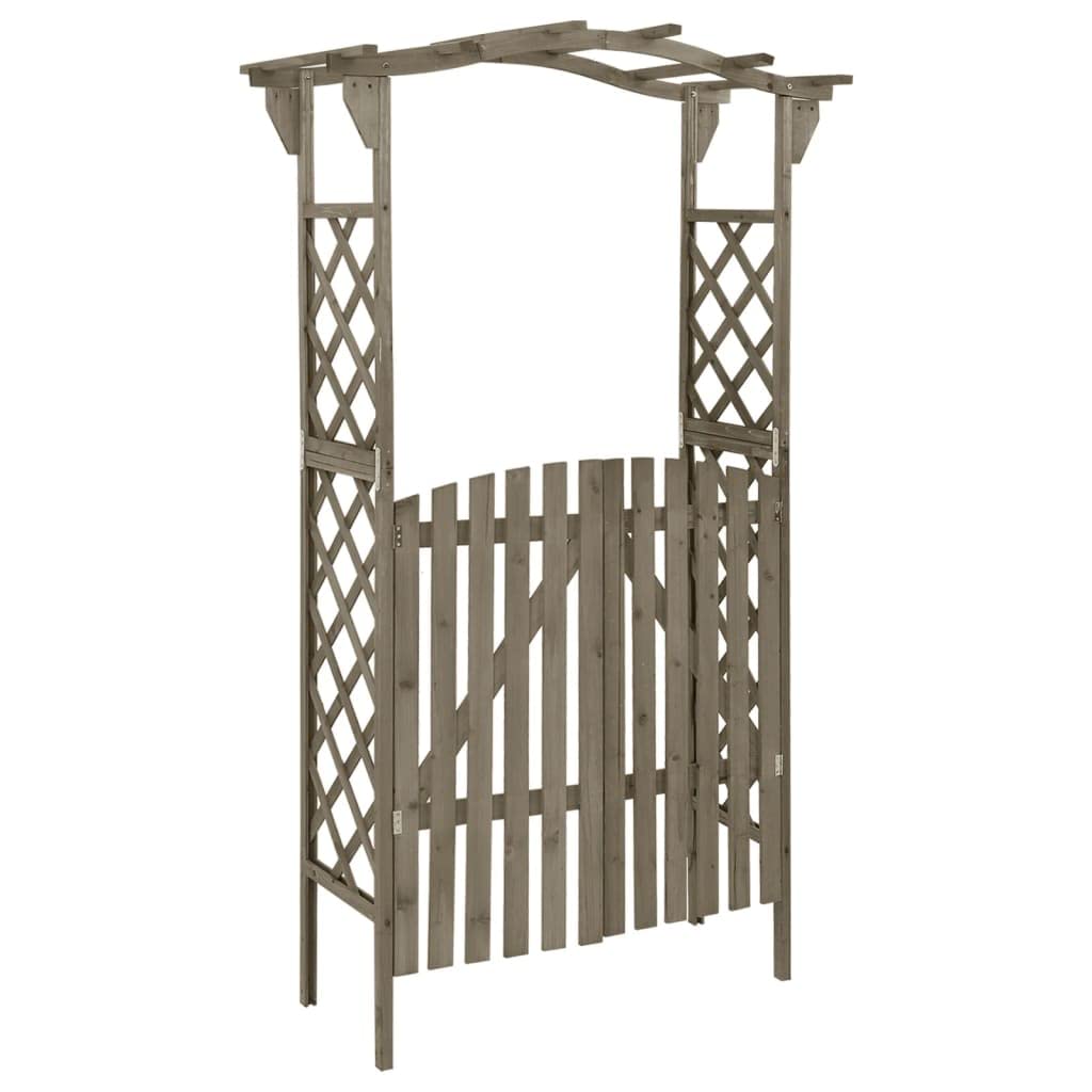vidaXL Tannenholz Massiv Pergola mit Tor Rosenbogen Torbogen Rankhilfe Spalier Rankgitter Gartenboge