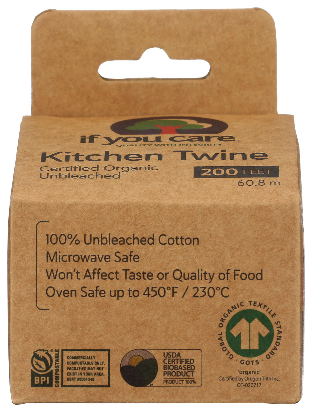 If You Care 100% Natural Cooking Twine, 200', Unbleached
