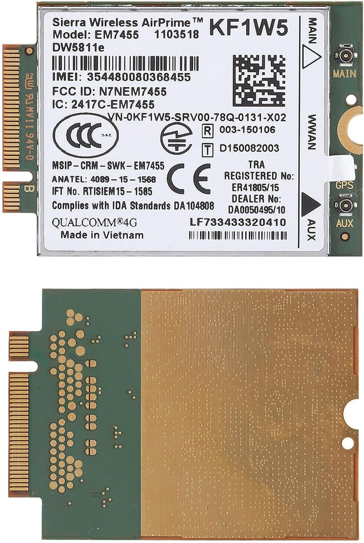 Lazmin 4G LTE WWAN NGFF-Kartenmodul, kabelloses EM7455-Netzwerkadapter-Kartenmodul für Dell DW5811e