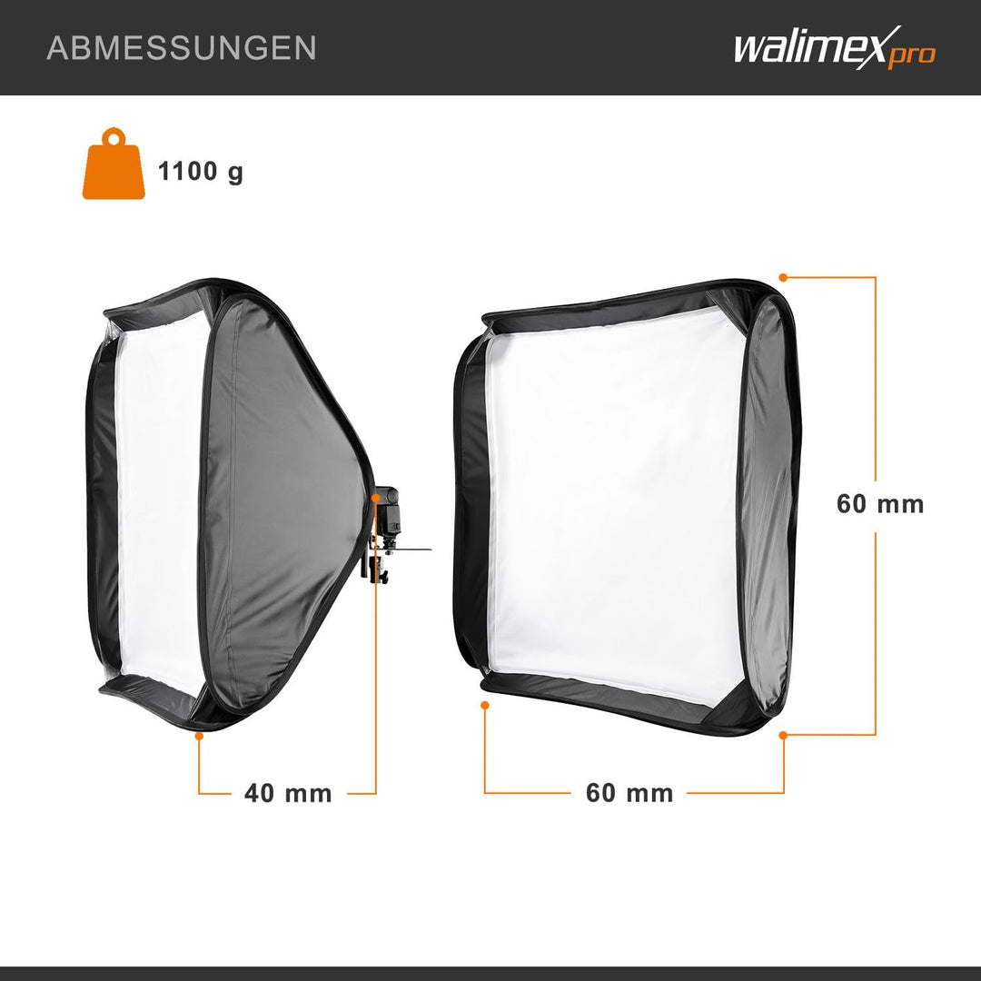 Walimex Pro Magic Softbox für Kompaktblitze (60x60 cm)