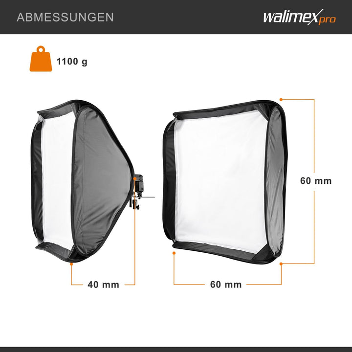 Walimex Pro Magic Softbox für Kompaktblitze (60x60 cm)