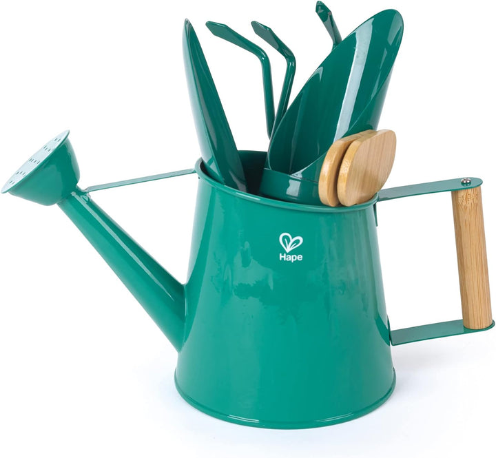 Hape Nature Fun Gartenwerkzeug-Set mit Giesskanne, Kelle, Harke und Schaufel, ab 4 Jahre