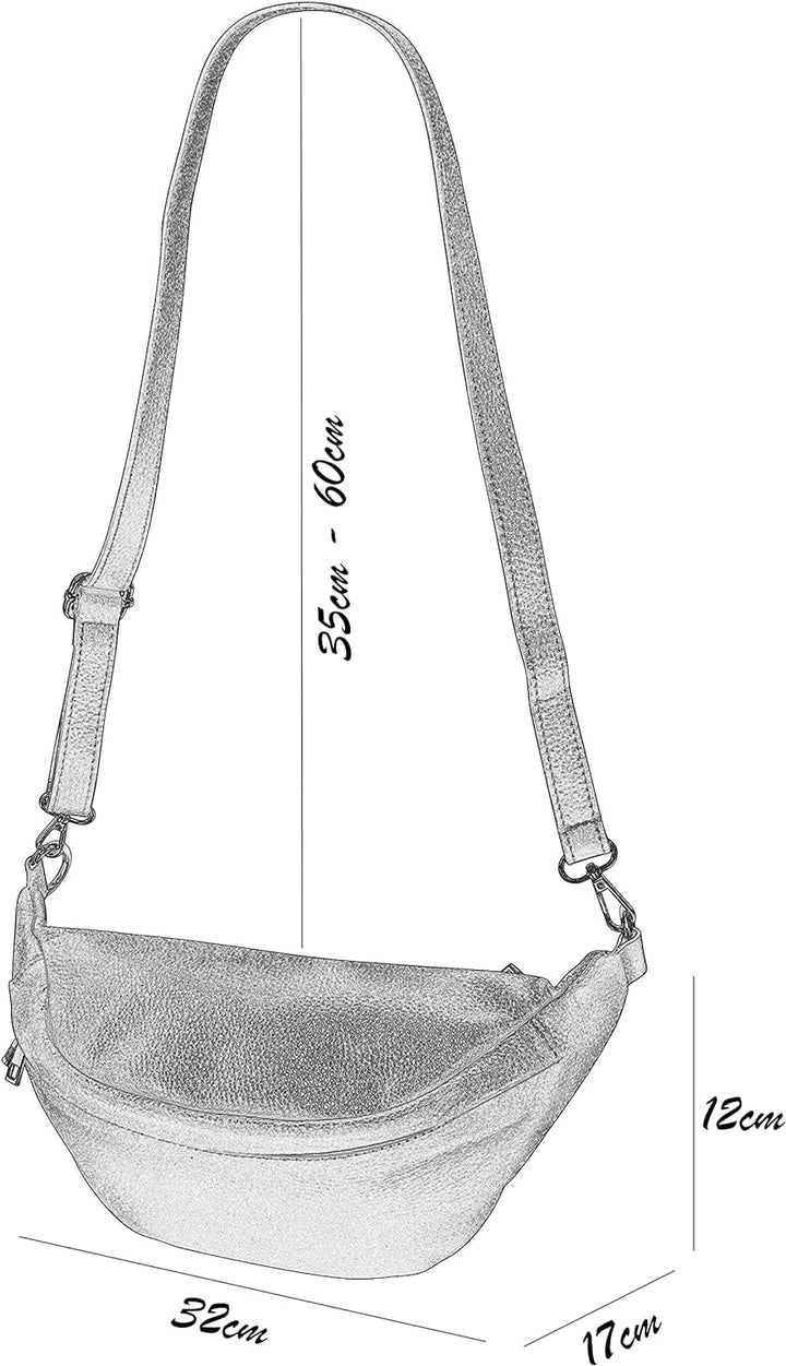 SH Leder ® echt Leder Hüfttasche Damen Herren Unisex Gürteltasche für Festival Reise Bauchtasche mit