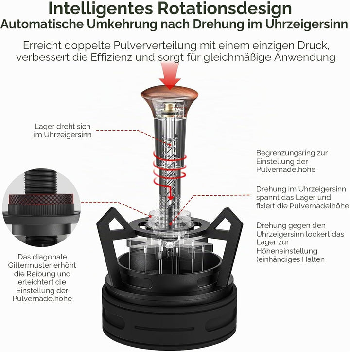 IKAPE Espresso Coffee V3 WDT Werkzeug, 54-mm-Rührlöffel, ausgestattet mit 8-Nadel-Rührlöffel, Einste