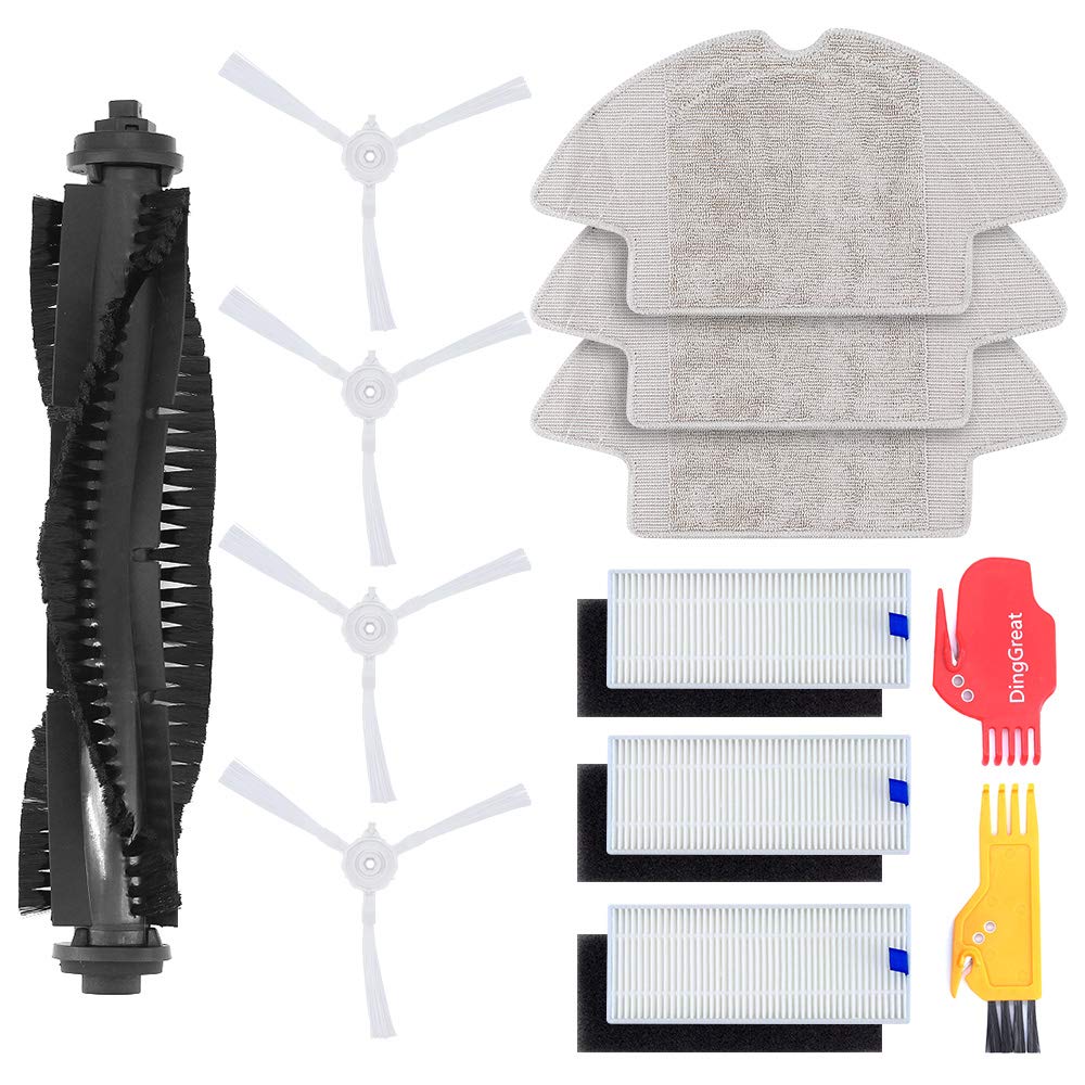 DingGreat Ersatzteil Kits für 360 S6 Staubsauger Roboter Zubehör - 1 Hauptbürste, 4 Seitenbürsten, 3