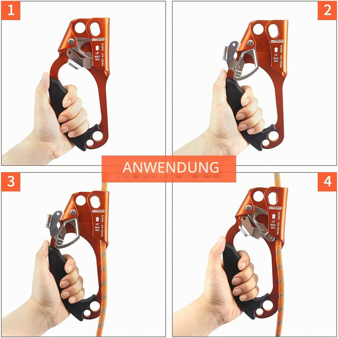 NewDoar UIAA &amp; CE-zertifizierte Handsteigklemme Seilklemme Ascension Kletterbaum Baumpfleger Abseile