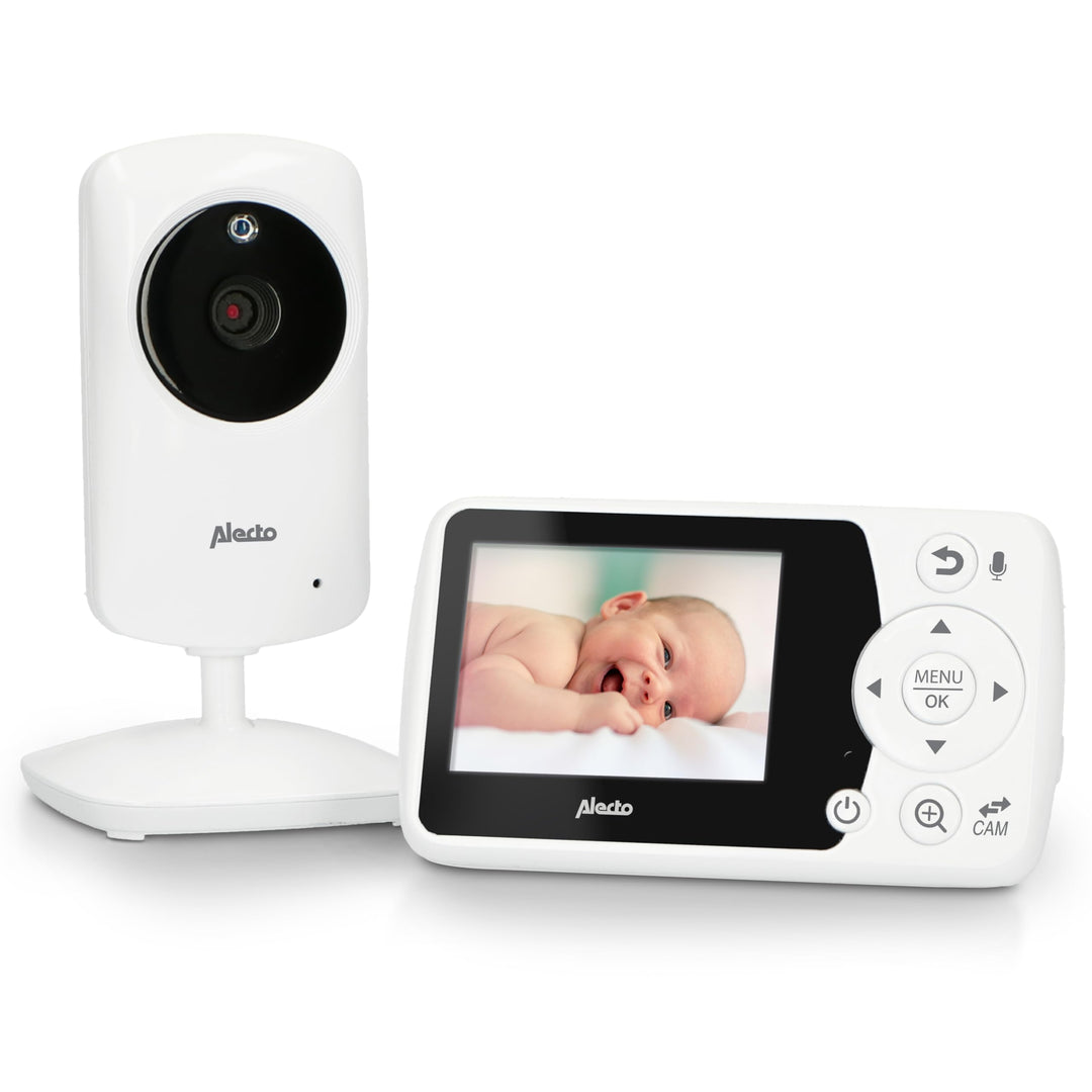 Alecto DVM-64 Funk Kamera Babyphone (100% störungsfrei & privat) mit schwenkbarer video Kamera, Nach