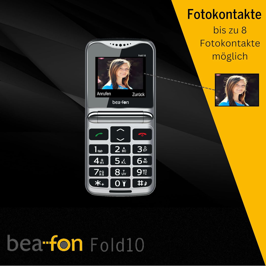 Beafon, Fold10 LTE, Klapphandy, SOS Notruftaste, XL Farbinnendisplay2,2 (5,58cm), XL Farbaussendispa