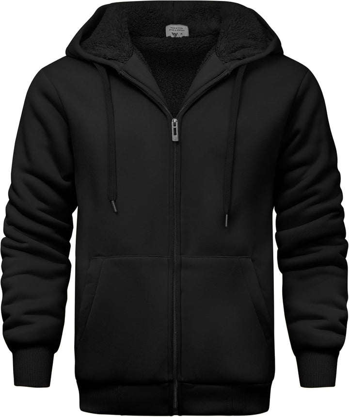 SwissWell Hoodies Herren Gefütterte Sweatjacke mit Kapuze Winter Jacke Reissverschluss Warmer Fleece