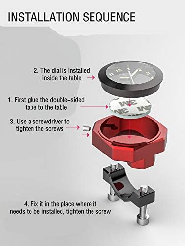 Motorrad Lenkerhalterung Cool Styling Nachtleuchtende Uhr Dial Quarz Uhr Nachtleuchtende Ganganzeige