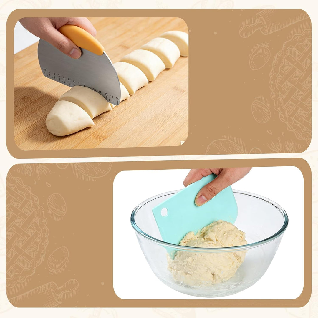 Sauerteig Starter Set,13-teilig Brotgärkorb -Set- aus Silikon，Komplettset Brot Backen Zubehör, Gesch