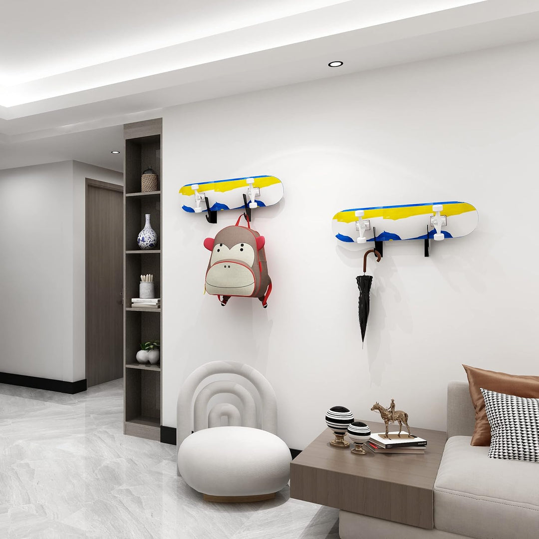 Skateboard Wandhalterung Display Rack, Skateboard Wandregal Display Rack mit Aufbewahrungshaken, Wan