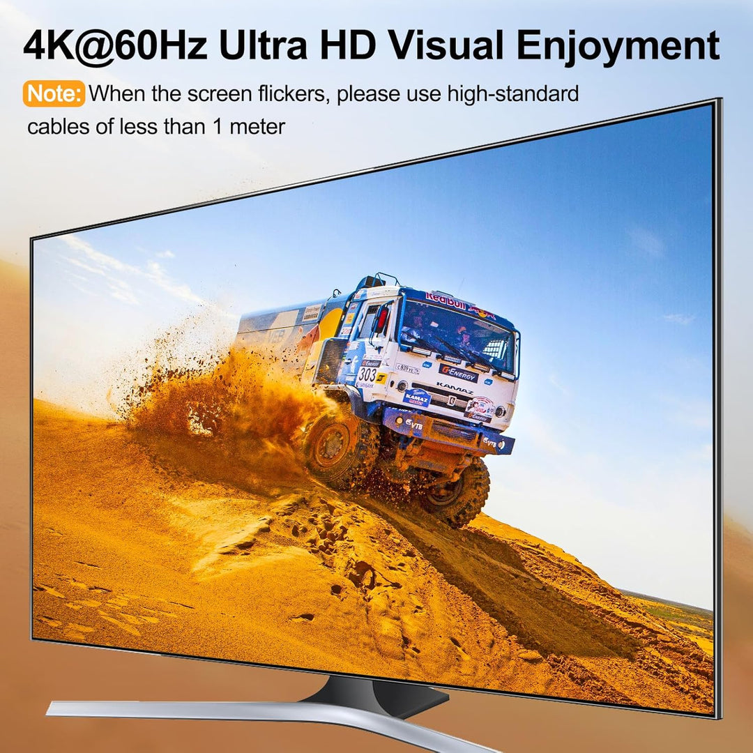 4K@60Hz USB C HDMI DP Dual Monitore KVM Switch 2 PC 1 Laptop Share 2 Monitore und 4 USB 3.0 Ports, E