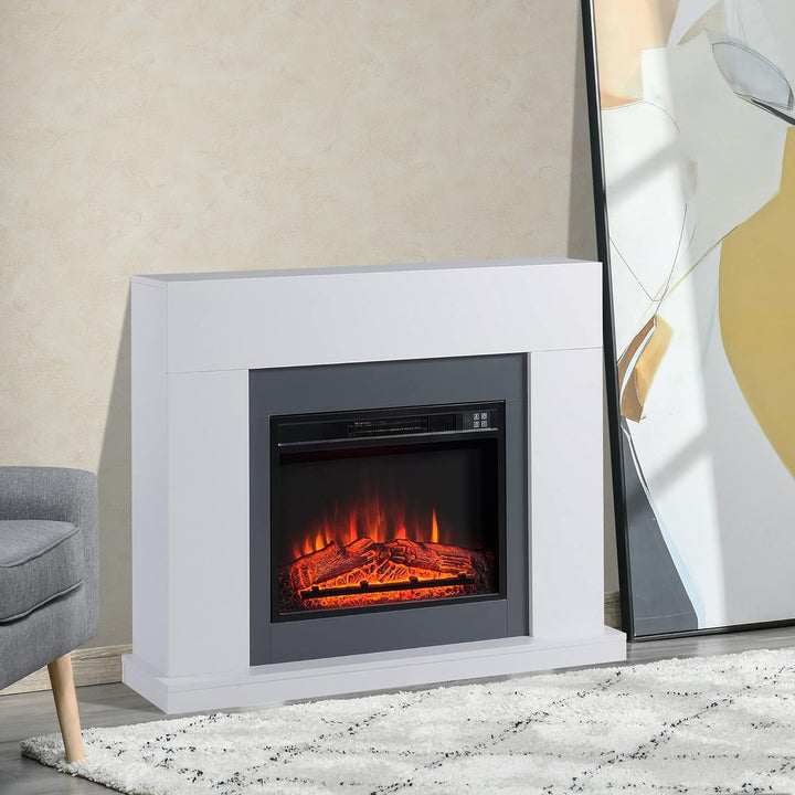 HOMCOM Elektrokamin mit Heizung, elektrischer Kamin mit LED Flammeneffekt und 3 Helligkeiten 2000W D