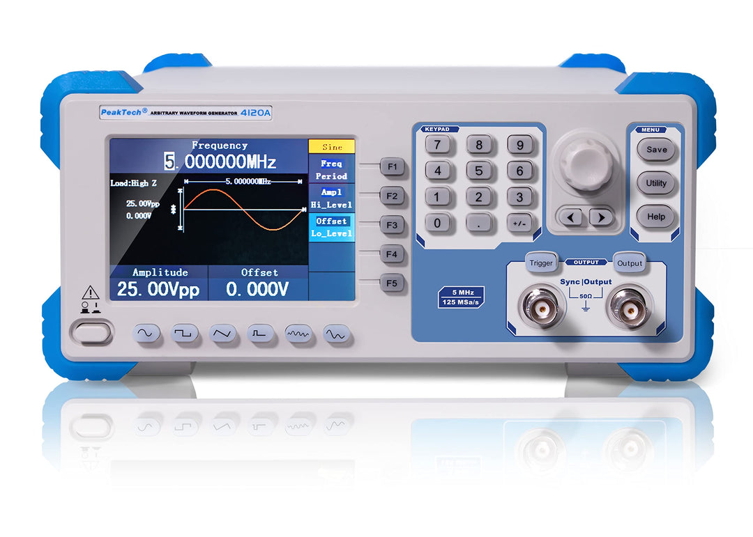PeakTech 4125 - 1µHz - 25MHz Arbitrary Waveform Generator, 2-Kanal Arbiträrgenerator, 200 MHz Freque