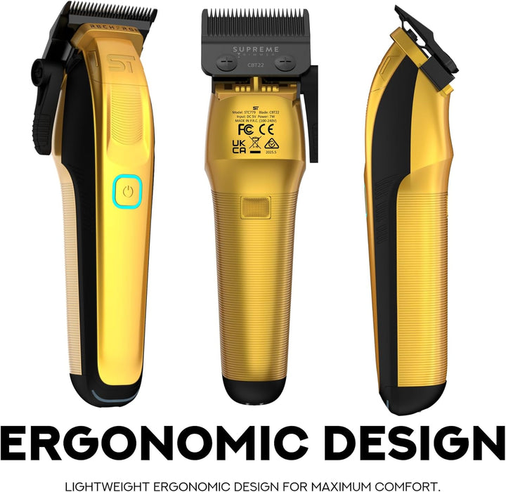 Supreme Trimmer Recharge Clipper - Professional Hair Clipper with 2 Removable Batteries, Brushless M
