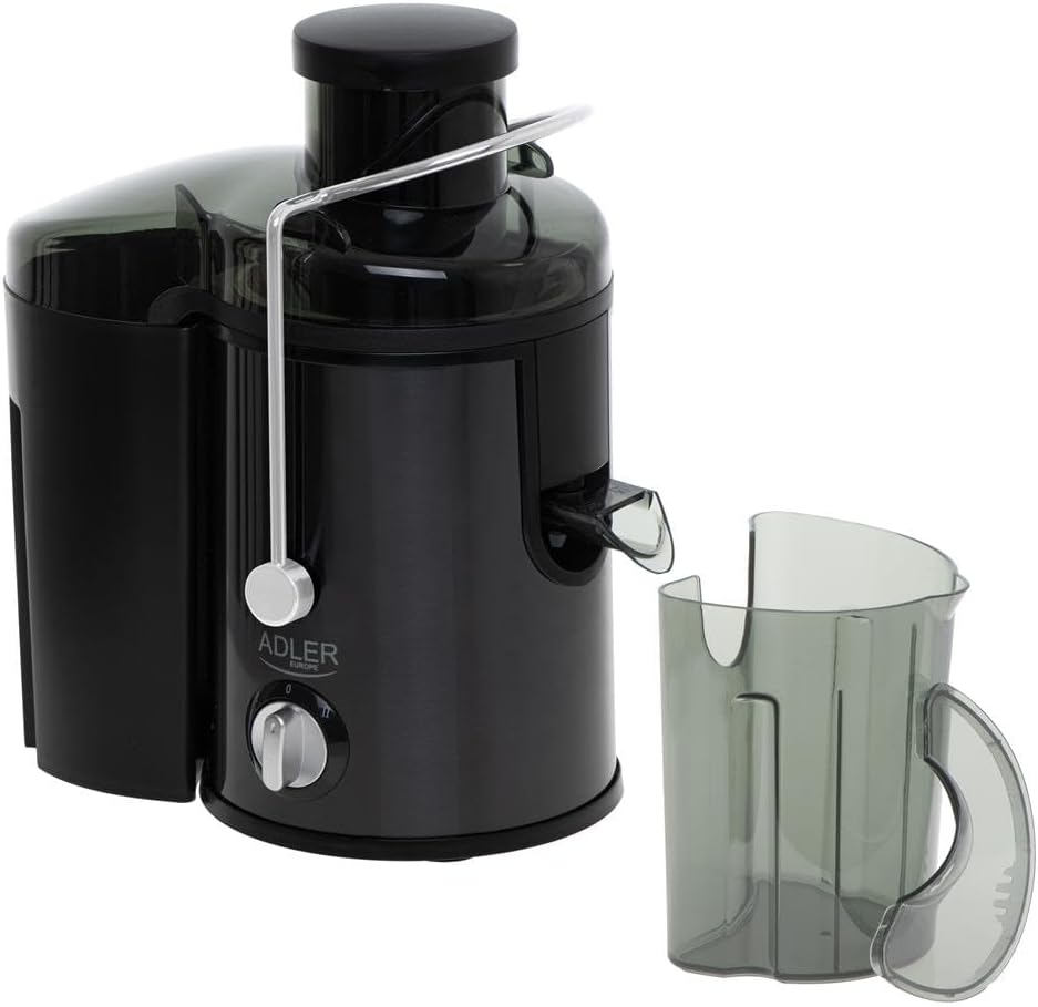 Adler AD 4132 Entsafter, 800 W, Titanklingen, Safttank 0,45L Fruchtfleischsammler 1,5L Anti Tropf Sy