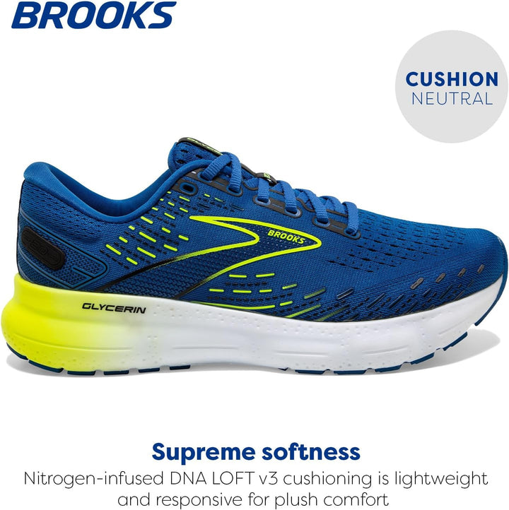 Brooks Herren Glycerin 20 Sneaker 42 EU Blue Nightlife White, 42 EU Blue Nightlife White