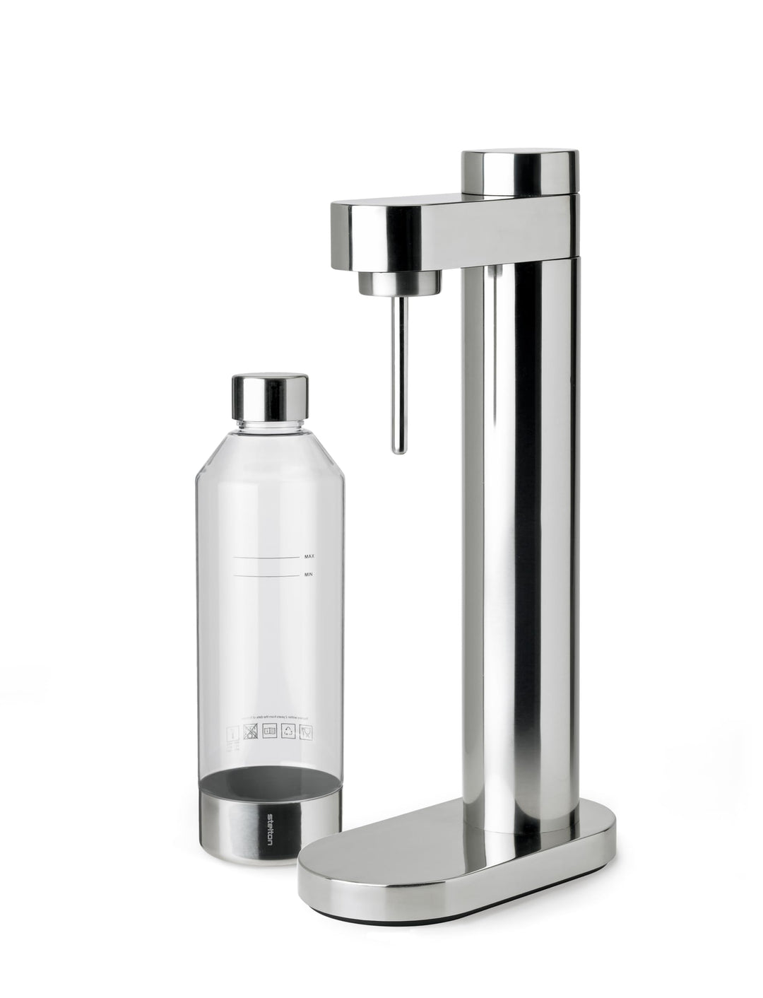 Stelton Brus Wassersprudler mit flasche, Premium Carbonator für Wasser mit CO2 - Einstellbare Sprude