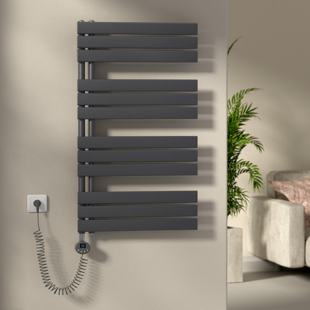 handtuchheizkörper elektrisch mit thermostat 1041x600 mm, Badheizkörper Elektrisch mit Heizstab, Wan