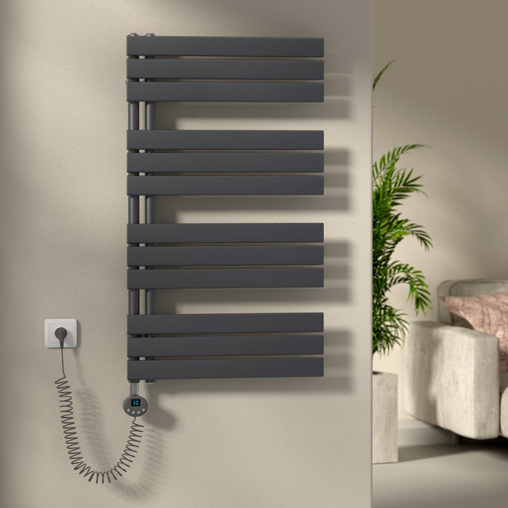 handtuchheizkörper elektrisch mit thermostat 1041x600 mm, Badheizkörper Elektrisch mit Heizstab, Wan
