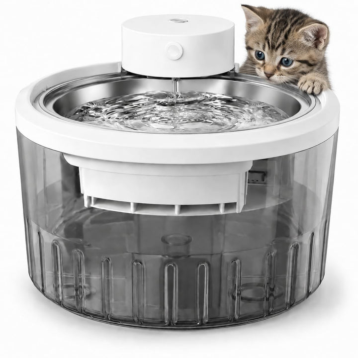 Katzenbrunnen Kabellos,3 L Trinkbrunnen für Katze Kabellos mit Bewegungsmelder,Katzenbrunnen Kabello