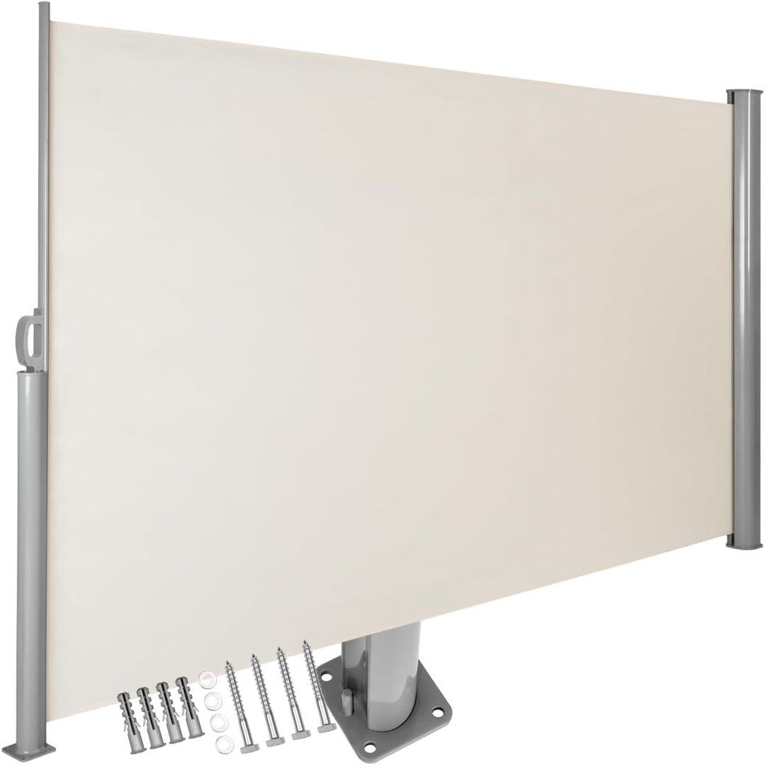 tectake blickdichte Aluminium Seitenmarkise, Wind- und Sichtschutz für Balkon, Garten und Terrasse,