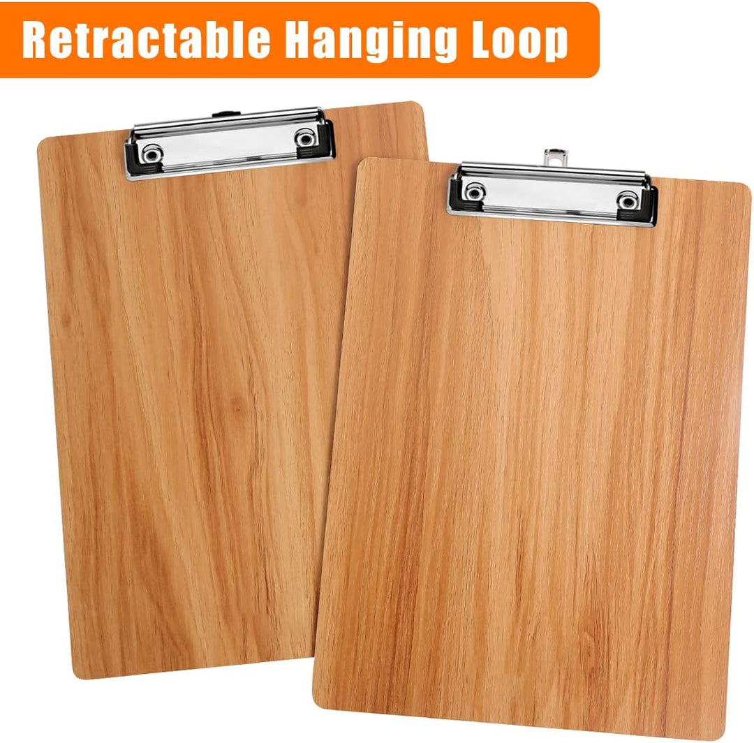 (10 Stück) Klemmbrett Holz A4,Schreibbrett Klemmbretter mit Metalklemme und Aufhängeose, Clipboard S