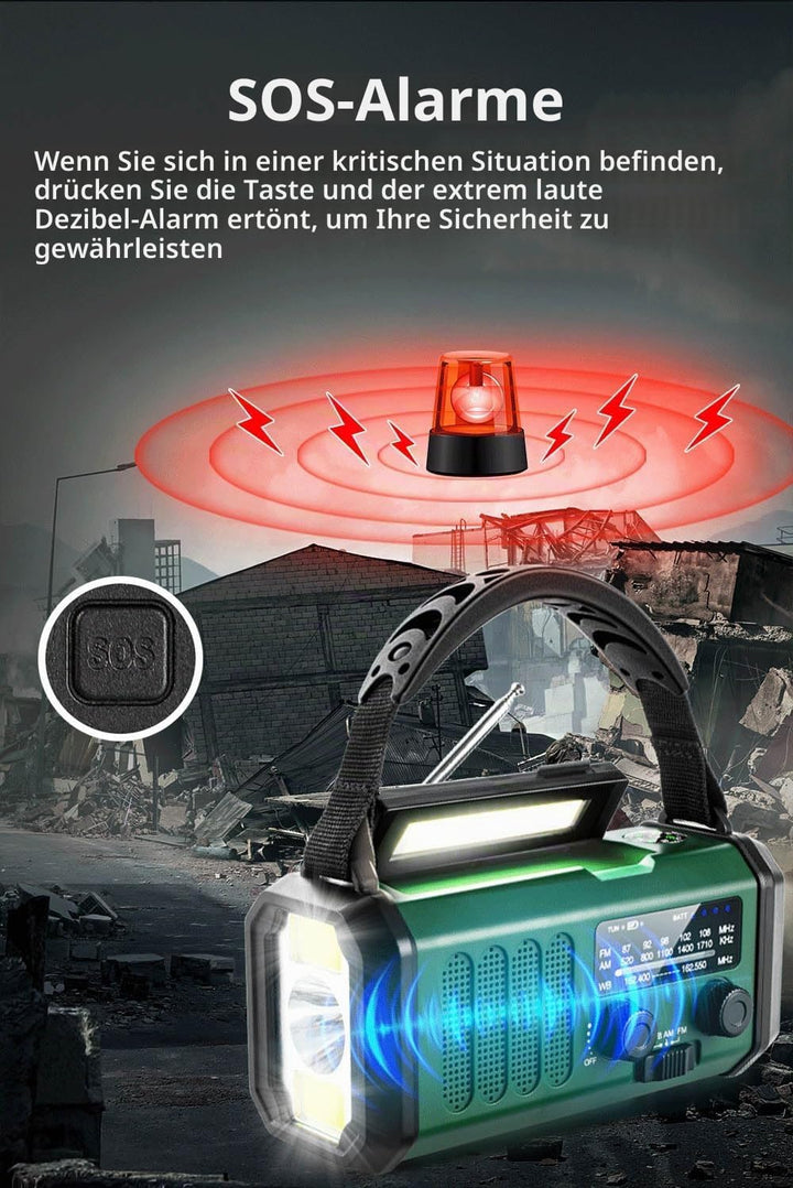 Winnes Notfall Radio, 20000 MAH Portable Emergency Radio, SOS Alert, FM/AM Radio, mit Leselicht, Kom