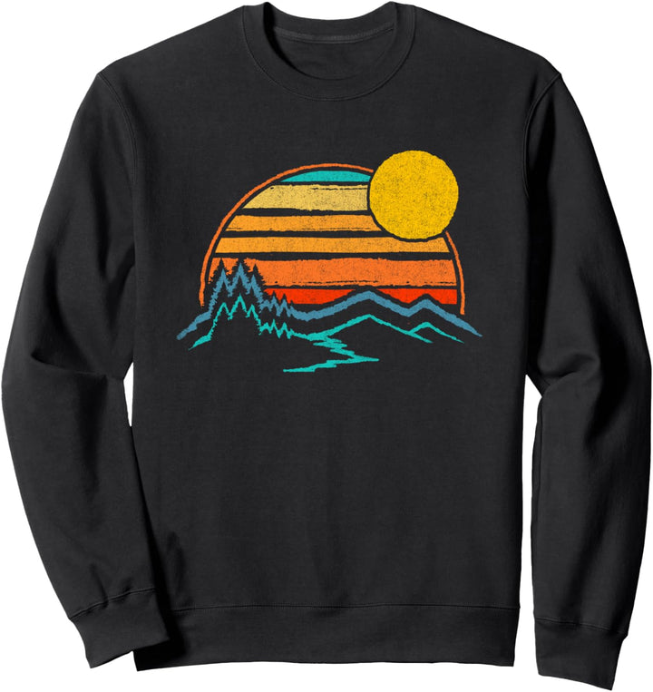 Trendy Colored Line Sunset Fire Trail Sweatshirt