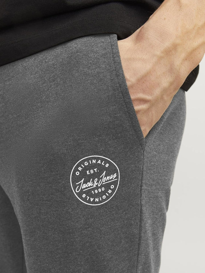 JACK & JONES Male Jogginghose Regular Fit Jogginghose S Dark Grey Melange, S Dark Grey Melange