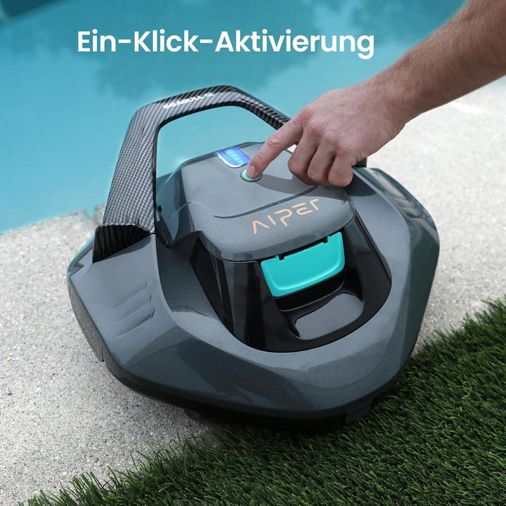 AIPER Poolroboter, 90 Minuten Leistungsstarke Reinigung, Dual-Antriebsmotoren, LED-Anzeigen, Automat