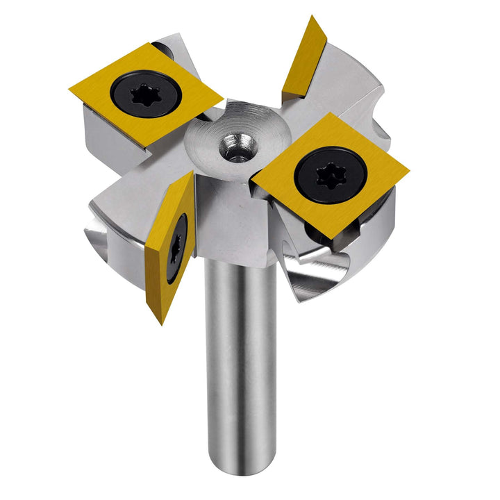 SpeTool Vernickelt Planfräser 8mm Schaft 38.1mm Schnittdurchmesser Planfräser für Oberfräse Flächenf