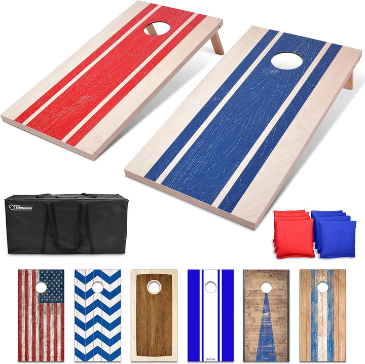 GoSports Classic Cornhole Set - Enthält 8 Sitzsäcke, Reisetasche und Spielregeln (Stilwahl), 1,2 x 6
