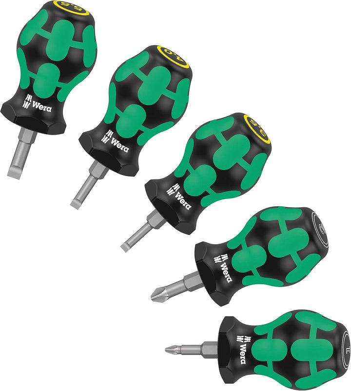 Wera '05008871001 Set 2 Stubby Schraubendreher-Satz, 5-teilig Stubby Set 2, Stubby Set 2