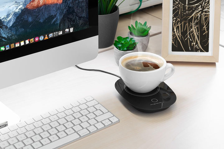 PEARL Heizplatte Tassenwärmer: 4er-Set USB-Tassenwärmer mit Automatik- & Warmhalte-Funktion mit 55 °