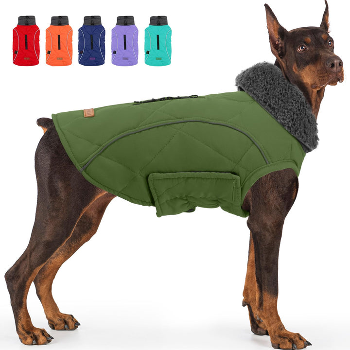 EMUST Hundejacke Winter, Kaltwettermäntel, Weiche Wintermantel für Mittelgrosse Hunde, Winterweste f