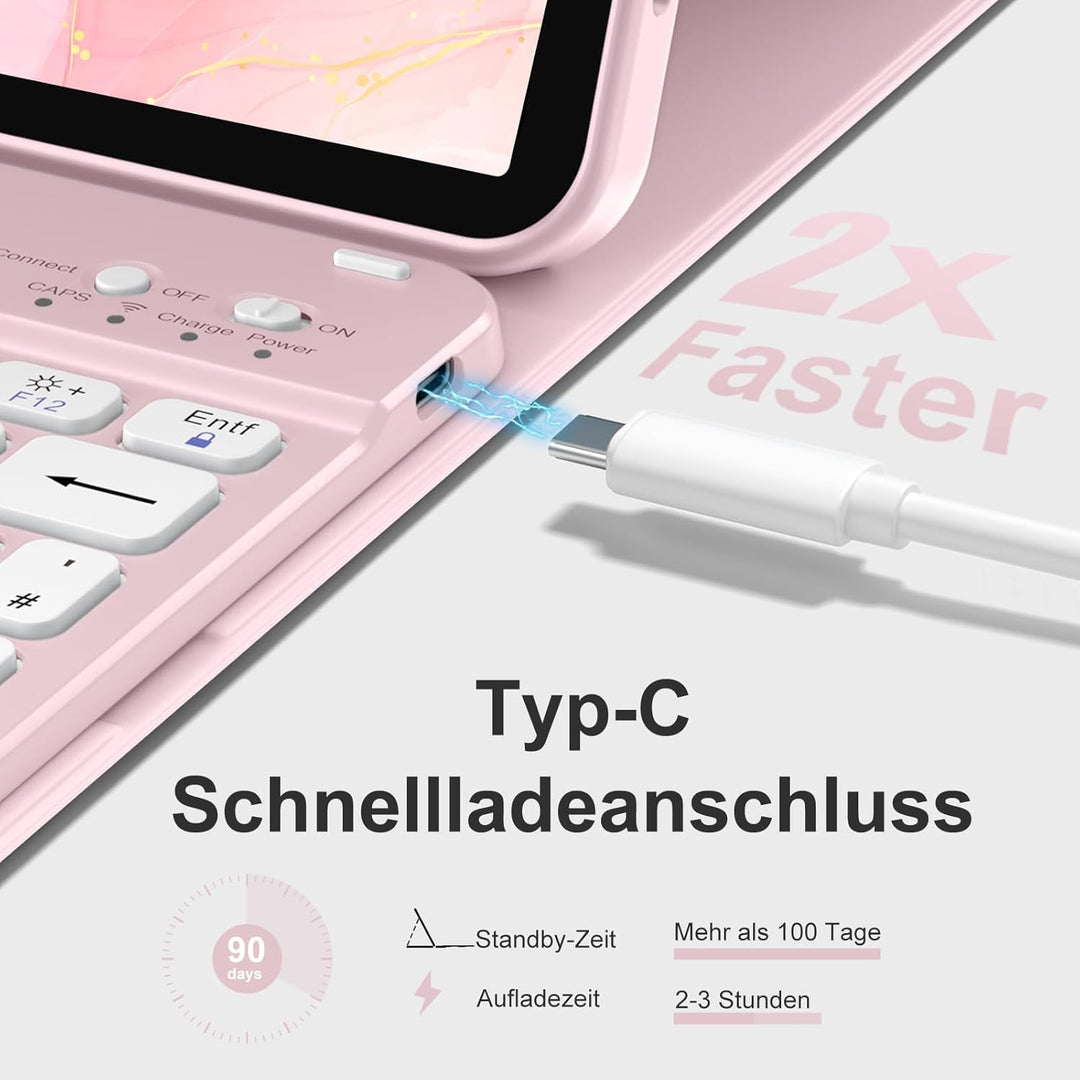 drivego Hülle mit Tastatur für iPad Air 11 Zoll M3 2025 M2 2024/Air 5 Generation 2022 4 Gen 2020 10,