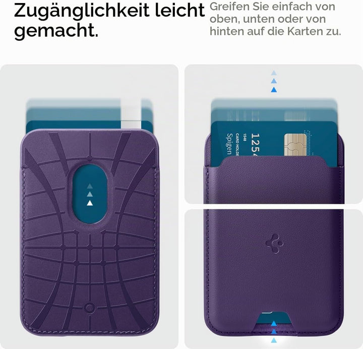 Spigen Valentinus MagFit Magnetischer Kartenhalter 3-Karten Kompatibel mit iPhone 15/14/13/12 Modell